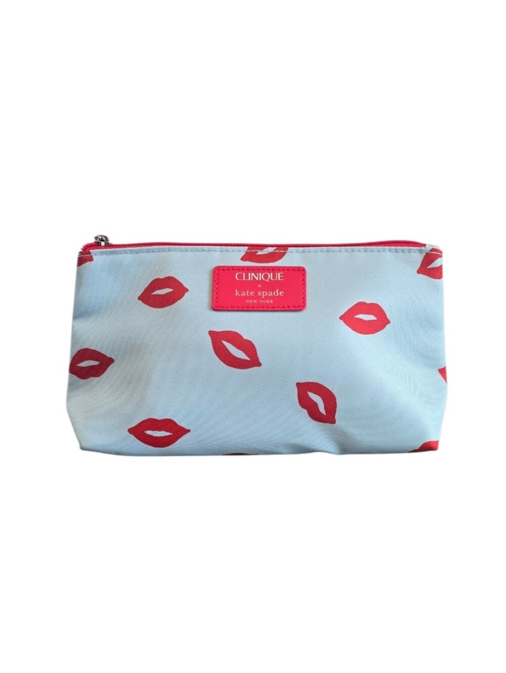 Kate Spade Clinique Collab Blue Red Lip Cosmetic Pouch